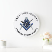 Masonic Clock Blue ラージ壁時計 (ホーム)