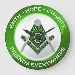 Masonic Clock Green ラージ壁時計