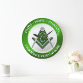 Masonic Clock Green ラージ壁時計 (ホーム)