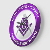 Masonic Clock Purple ラージ壁時計 (傾斜)
