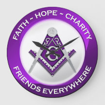 Masonic Clock Purple