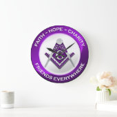 Masonic Clock Purple ラージ壁時計 (ホーム)