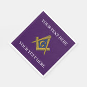 Masonic Freemason Square and Compass Purple スタンダードランチョンナプキン (角)