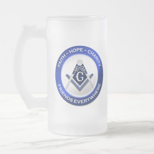 Masonic Frosted Mug フロストグラスビールジョッキ (左)