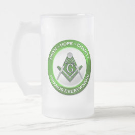 Masonic Frosted Mug フロストグラスビールジョッキ