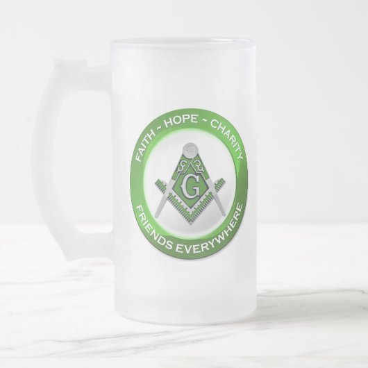 Masonic Frosted Mug フロストグラスビールジョッキ (左)