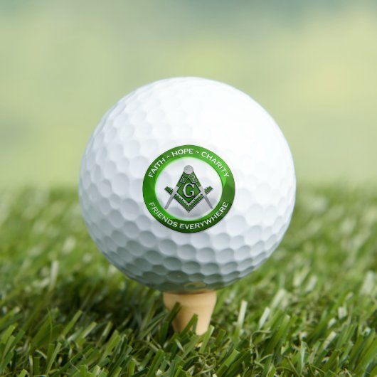 Masonic Golf Ball Green ゴルフボール (インサイチュ 木)
