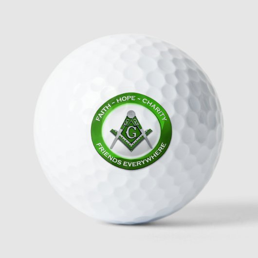 Masonic Golf Ball Green ゴルフボール (正面)