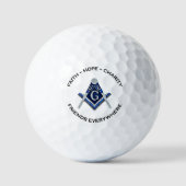 Masonic Golf Balls Blue ゴルフボール (正面)