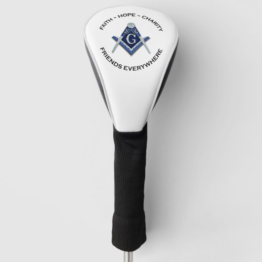Masonic Golf Head Cover Blue ゴルフヘッドカバー (正面)