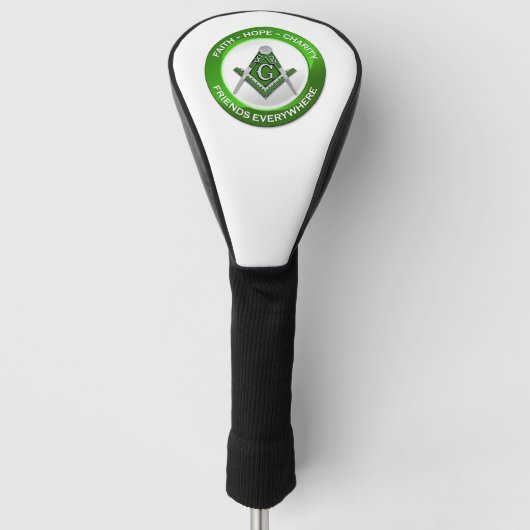 Masonic Golf Head Cover Green ゴルフヘッドカバー (正面)