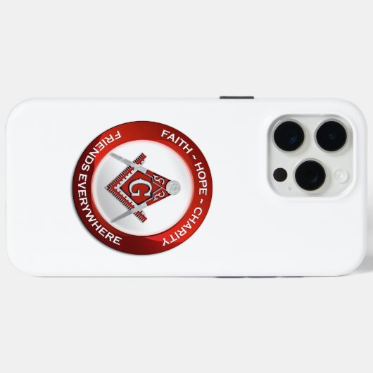 Masonic iPhone Case Red Case-Mate iPhoneケース (裏面 (横))