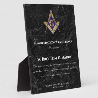 Masonic Lodge Appreciation Award Plaque フォトプラーク