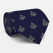 Masonic Masonry Blue Freemason Pattern ネクタイ (ロール)