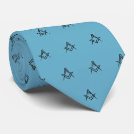 Masonic Masonry Freemason Blue Pattern ネクタイ