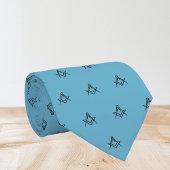Masonic Masonry Freemason Blue Pattern ネクタイ