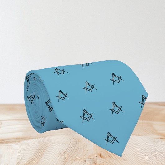 Masonic Masonry Freemason Blue Pattern ネクタイ