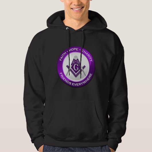 Masonic Men's Hoodie Purple パーカ (正面)