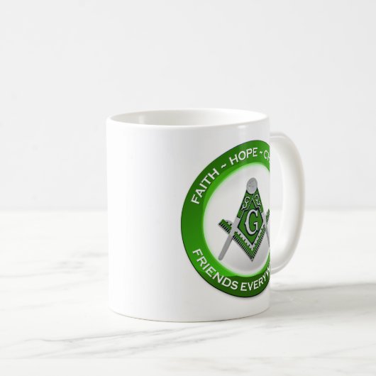 Masonic Mug Green コーヒーマグカップ (正面右)