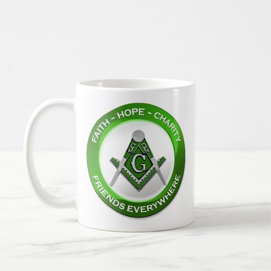 Masonic Mug Green コーヒーマグカップ (左)