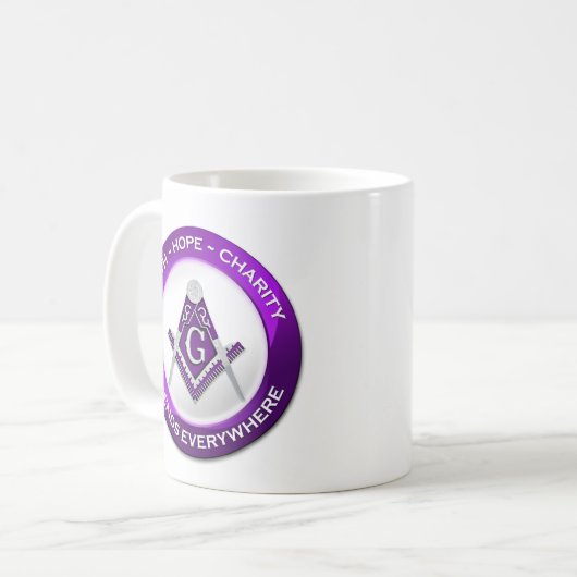 Masonic Mug Purple コーヒーマグカップ (正面左)