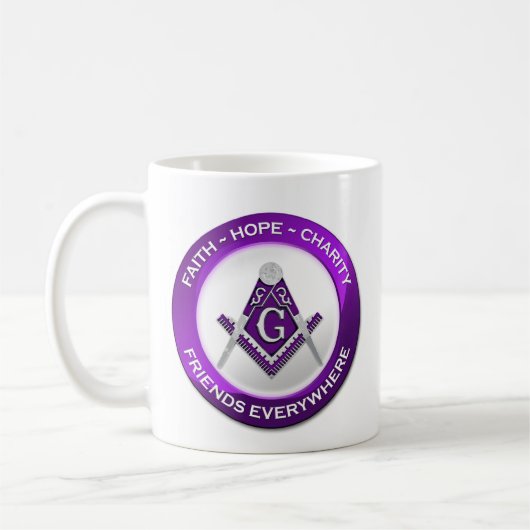 Masonic Mug Purple コーヒーマグカップ (左)