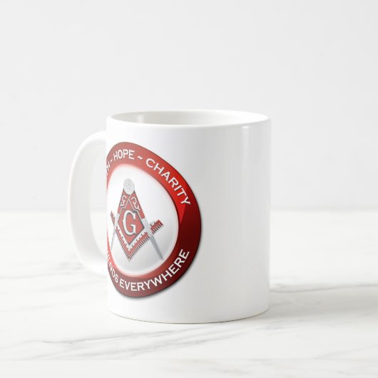 Masonic Mug - Red コーヒーマグカップ (正面左)