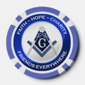 Masonic Piker Poker Chips Blue ポーカーチップ (裏面)