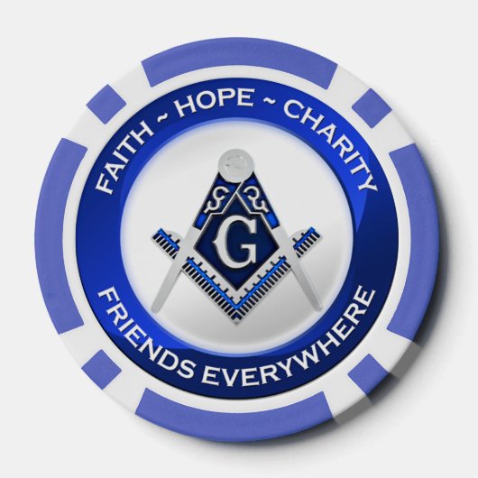 Masonic Piker Poker Chips Blue ポーカーチップ (裏面)