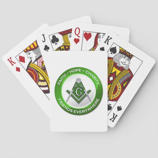 Masonic Playing Cards Green トランプ (裏面)