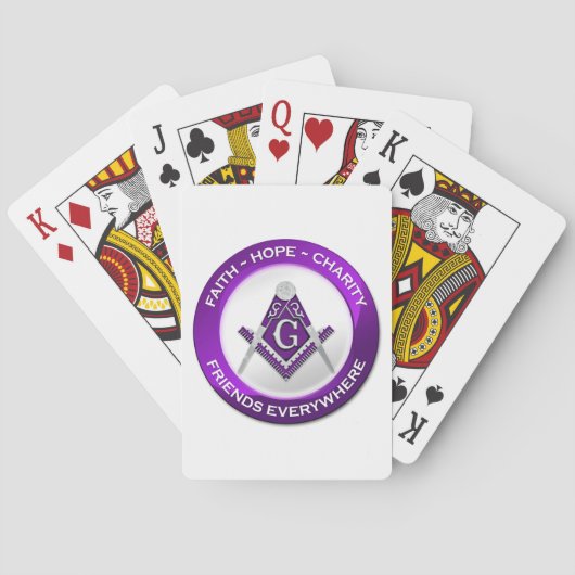 Masonic Playing Cards Purple トランプ (裏面)