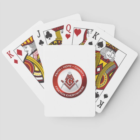 Masonic Playing Cards Red トランプ (裏面)