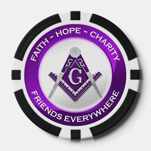 Masonic Poker Chip Purple ポーカーチップ (正面)