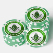 Masonic Poker Chips Green ポーカーチップ (積み重ね)