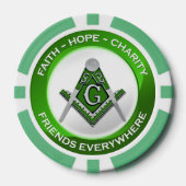 Masonic Poker Chips Green ポーカーチップ (正面)