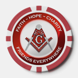 Masonic Poker Chips Red ポーカーチップ