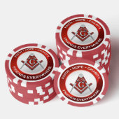 Masonic Poker Chips Red ポーカーチップ (積み重ね)