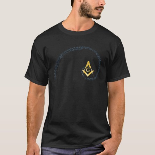 Masonic  Square & Compass Fibonacci Spiral Tシャツ (正面)