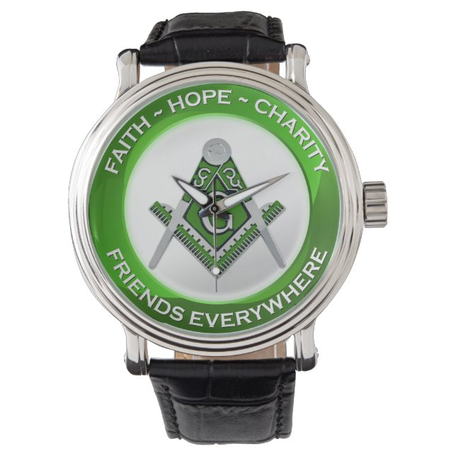 Masonic Watch Green 腕時計 (正面)
