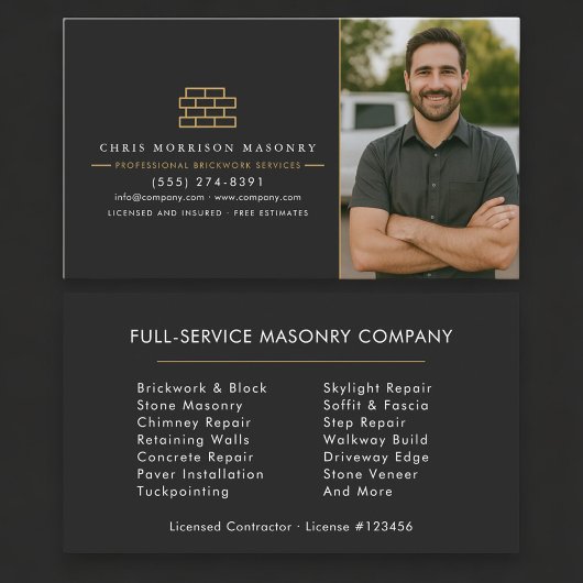 Masonry Brick Mason Contractor Photo 名刺