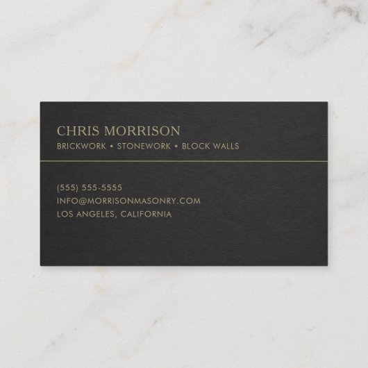 Masonry Contractor 名刺 (裏面)