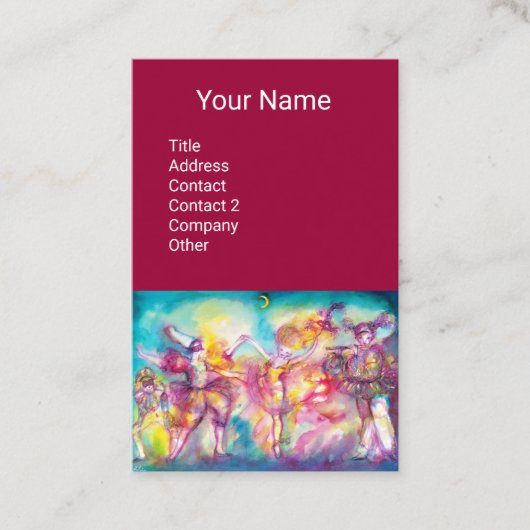 MASQUERADEダンスミュージック、シアターアーティスト、パープル 名刺 (正面)