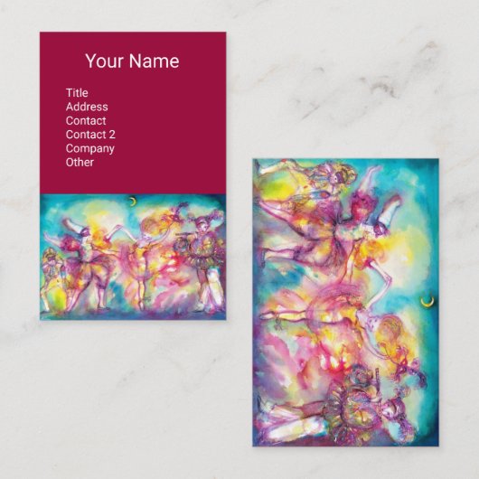 MASQUERADEダンスミュージック、シアターアーティスト、パープル 名刺 (正面/裏面)
