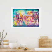 MASQUERADEパーティー,マルディグラスマスク,ダンス,音楽 ポスター (キッチン)