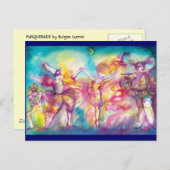 MASQUERADEパーティー，マルディグラスマスク，ダンス，音楽 ポストカード (正面/裏面)