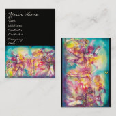 MASQUERADE，ダンス，ミュージックブラック，イエローブルーピンク 名刺 (正面/裏面)