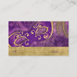 Masquerade Ball Purpleの金ゴールド結婚座席表 プレイスカード