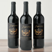 Masquerade Black Gold Birthday  ワインラベル