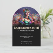 Masquerade Carnival Milestone Age Birthday 招待状 (スタンド正面)