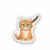  Masquerade Mask Cat Mysterious Golden New Year  シール (正面)